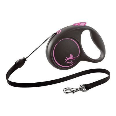 Hundebly Flexi BLACK DESIGN 5 m Pink XS-størrelse