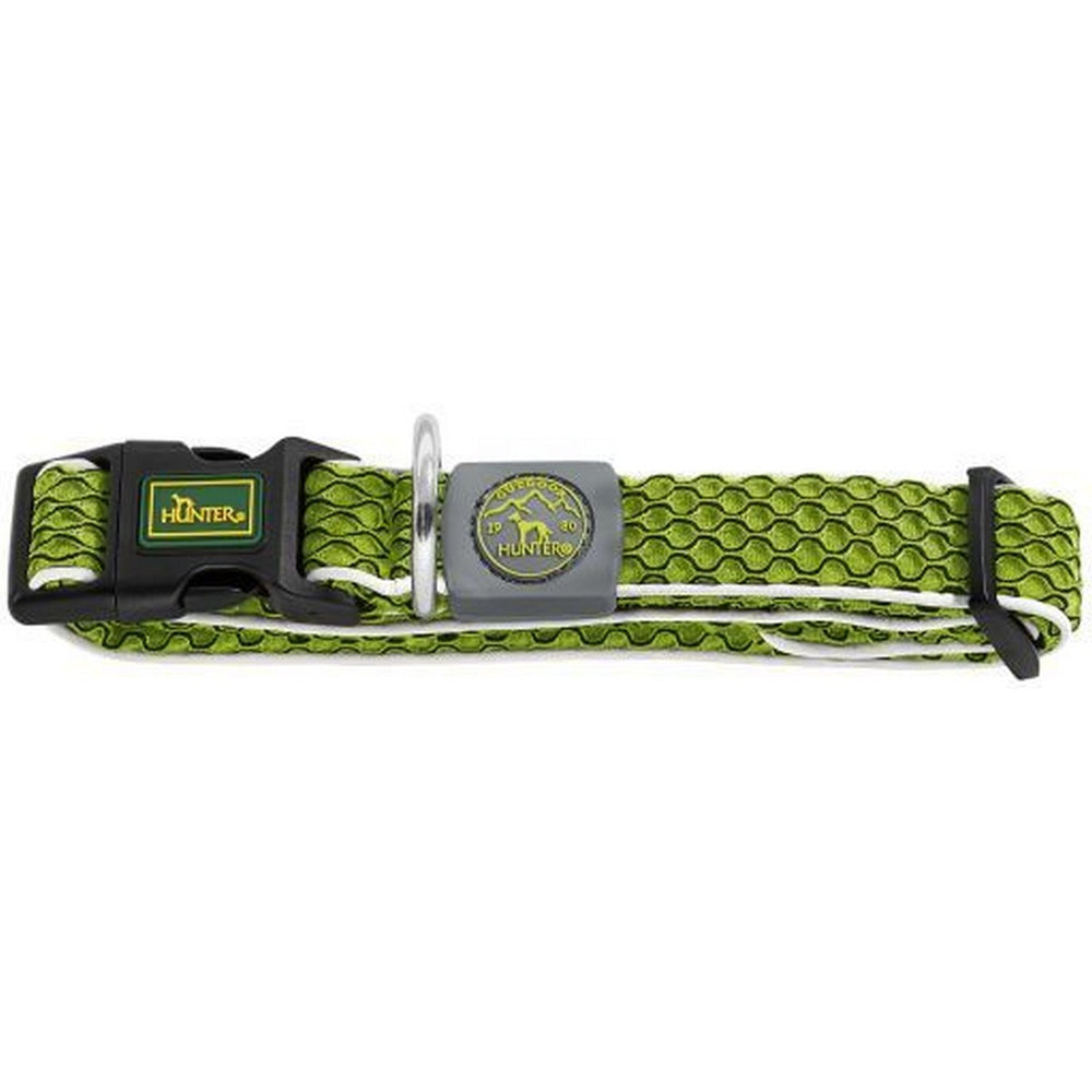 Hundehalsbånd Hunter Vario Plus Tråde Størrelse L Lime (40-60 cm)