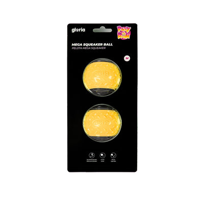 Kæledyrsbold Gloria PLAY AND RUN Gul TPR M 6,35 cm 2 enheder