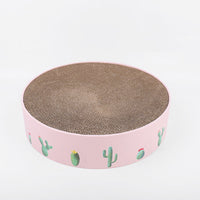 Rundt Kradsebræt & Seng i Pap – Grøn med Kaktus