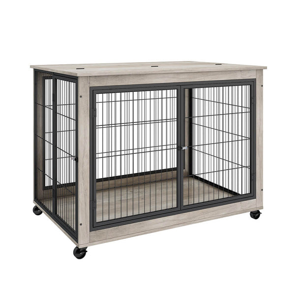 Låsbart Indendørs Hundebur med Hjul
