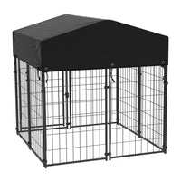 Robust Udendørs Hundegård i Metal med Tag