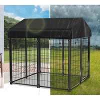 Robust Udendørs Hundegård i Metal med Tag